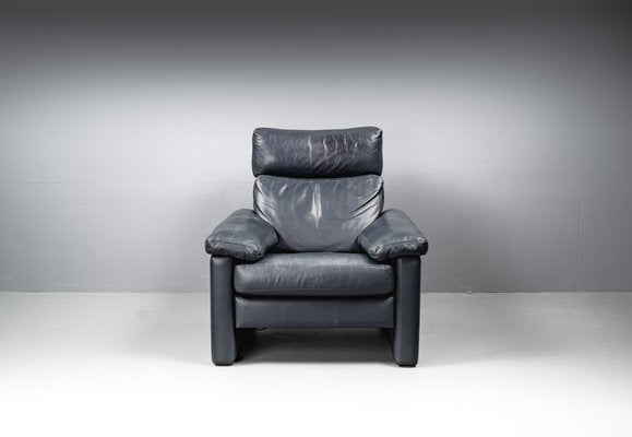 Blue Leather Armchair from Cor Conseta, Germany, 1980s-VLO-1655076