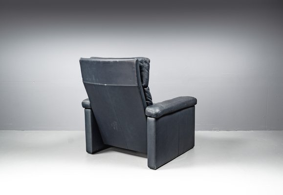 Blue Leather Armchair from Cor Conseta, Germany, 1980s-VLO-1655076