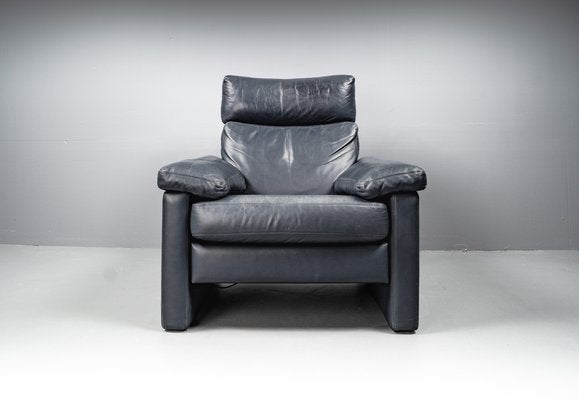 Blue Leather Armchair from Cor Conseta, Germany, 1980s-VLO-1655076