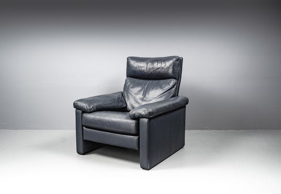 Blue Leather Armchair from Cor Conseta, Germany, 1980s-VLO-1655076