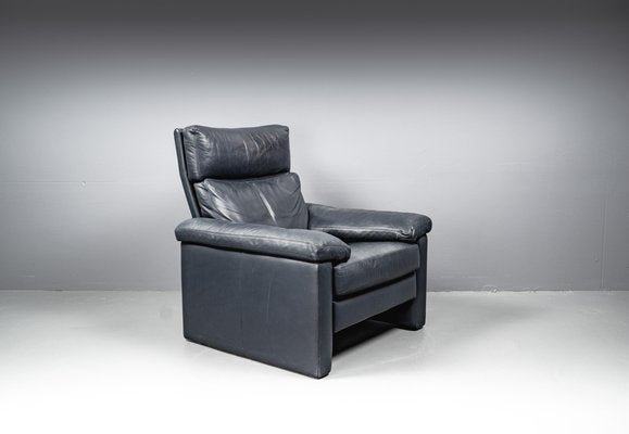 Blue Leather Armchair from Cor Conseta, Germany, 1980s-VLO-1655076