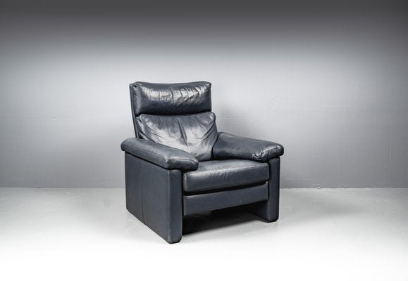 Blue Leather Armchair from Cor Conseta, Germany, 1980s-VLO-1655076