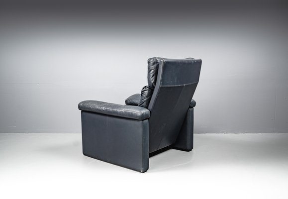 Blue Leather Armchair from Cor Conseta, Germany, 1980s-VLO-1655076