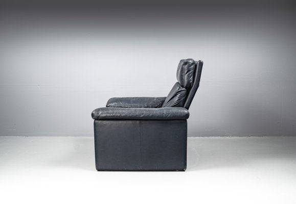 Blue Leather Armchair from Cor Conseta, Germany, 1980s-VLO-1655076