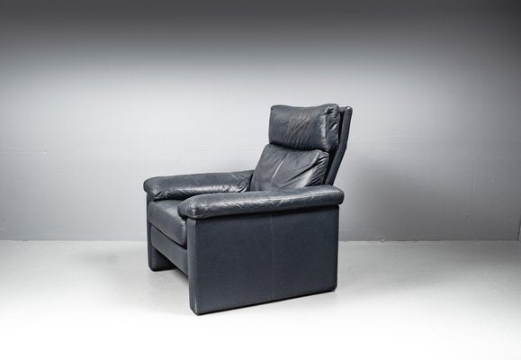 Blue Leather Armchair from Cor Conseta, Germany, 1980s-VLO-1655076