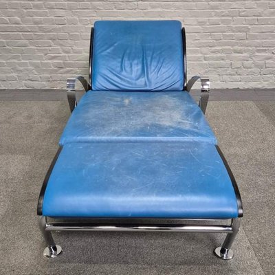 Blue Leather Lounge Chair Futuro 3 by Massimo Iosa Ghini for Moroso, Italy, 1980s-OLQ-2041651