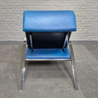 Blue Leather Lounge Chair Futuro 3 by Massimo Iosa Ghini for Moroso, Italy, 1980s-OLQ-2041651