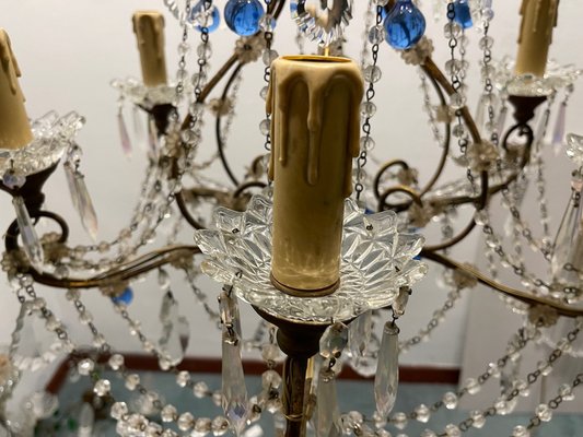 Blue Macaroni Murano Glass Chandelier, 1950s-JJC-2036270