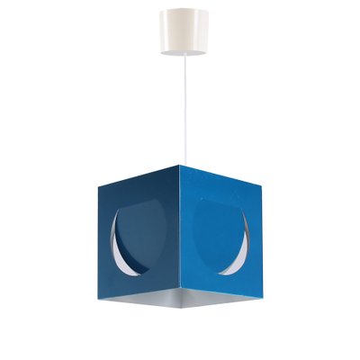 Blue Metal Cube Pendant by Shogo Suzuki for Orno Stockmann, 1960s-XT-1385667