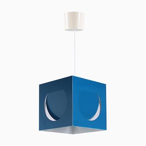 Blue Metal Cube Pendant by Shogo Suzuki for Orno Stockmann, 1960s-XT-1385667