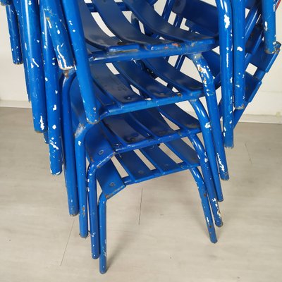 Blue Metal Dining Chairs, Set of 14-EAD-956465