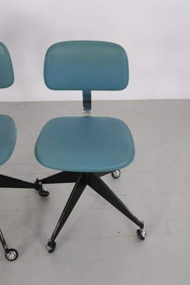 Blue Mid-Century Office Chairs by Velca Legnano, Set of 4-AA-852239