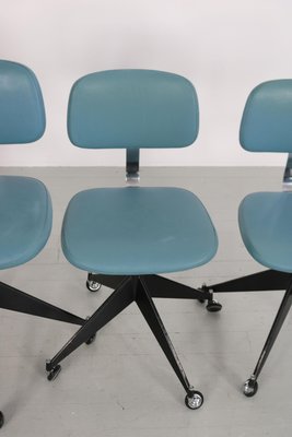 Blue Mid-Century Office Chairs by Velca Legnano, Set of 4-AA-852239