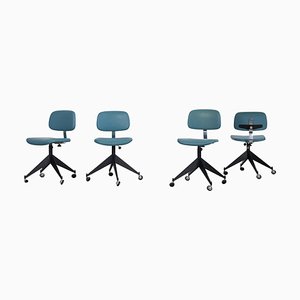 Blue Mid-Century Office Chairs by Velca Legnano, Set of 4-AA-852239