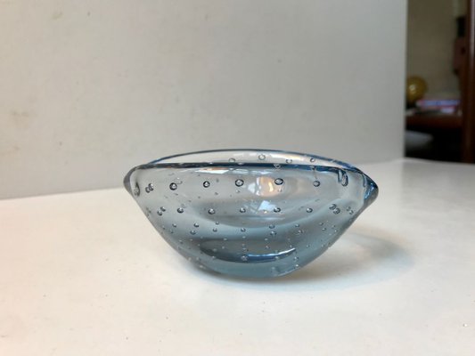 Blue Murano Bubble Glass Ashtray from Seguso, 1950s-LCR-731644