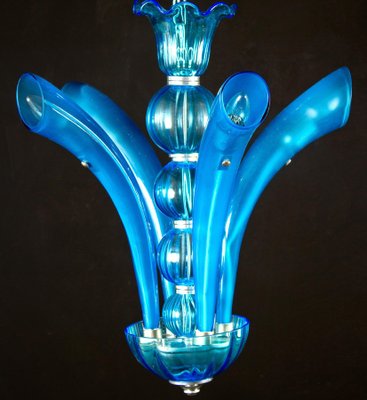 Blue Murano Glass Chandelier, Italy, 1990s-MBH-1031894