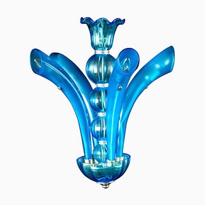 Blue Murano Glass Chandelier, Italy, 1990s-MBH-1031894