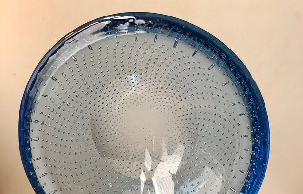 Blue Murano Glass Dish with Air Bubbles from Seguso, 1950s-LCR-953632