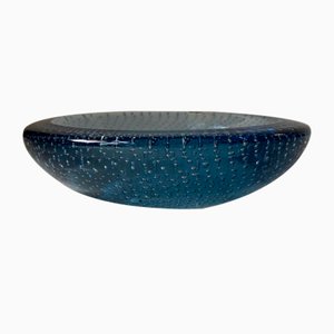 Blue Murano Glass Dish with Air Bubbles from Seguso, 1950s-LCR-953632