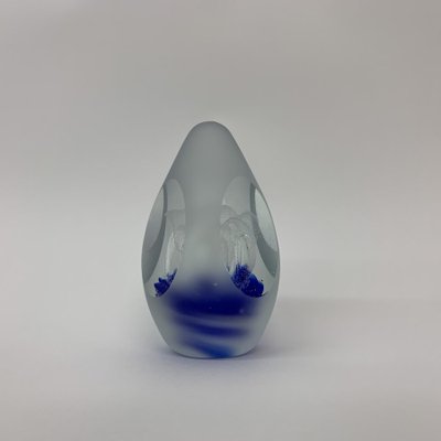 Blue Murano Glass Egg Paperweight, 1970s-BGP-1145400