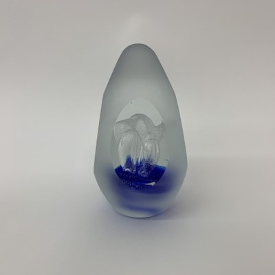 Blue Murano Glass Egg Paperweight, 1970s-BGP-1145400