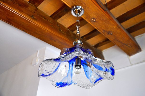 Blue Murano Glass Flower Chandelier from Mazzega, Italy, 1970-EJE-1170520