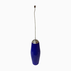 Blue Opaline Pendant Lamp, 1950s-SNX-910643