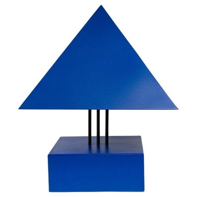 Blue Painted Metal Triangle Lamp by Alain Letessier, 1987-WFS-1571652