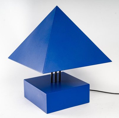 Blue Painted Metal Triangle Lamp by Alain Letessier, 1987-WFS-1571652