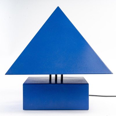 Blue Painted Metal Triangle Lamp by Alain Letessier, 1987-WFS-1571652