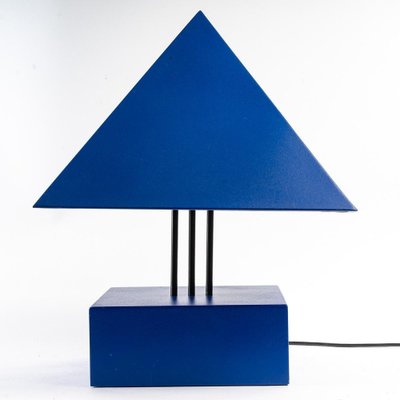 Blue Painted Metal Triangle Lamp by Alain Letessier, 1987-WFS-1571652