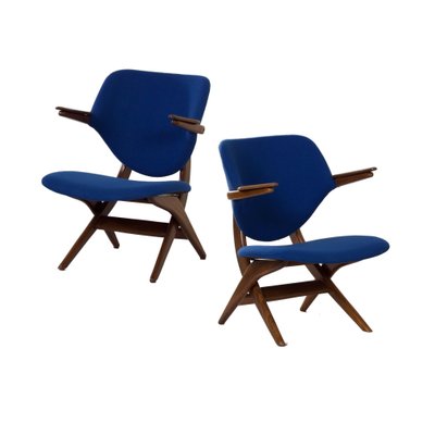 Blue Pelican Armchairs by Louis van Teeffelen for Webe, 1960s, Set of 2-ZT-1719554