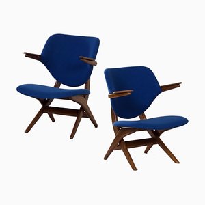 Blue Pelican Armchairs by Louis van Teeffelen for Webe, 1960s, Set of 2-ZT-1719554