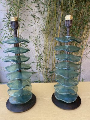 Blue Petal Lamps in Murano Glass, Set of 2-RJQ-1769755