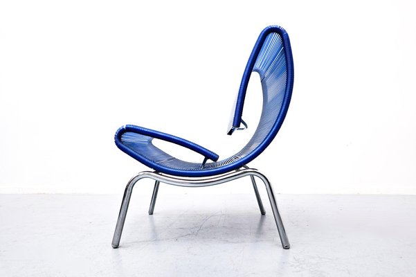 Blue Plastic & Rope Chair by Roberto Semprini, Italy-FGA-957117