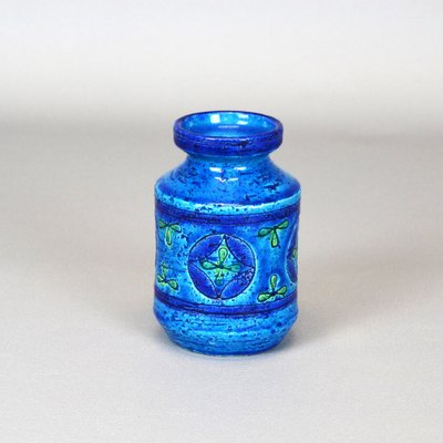 Blue Rimini Collection Vase with Ashtray by Aldo Londia for Bitossi, Italy, 1960s, Set of 2-AOU-1758371