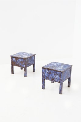 Blue Rustic Stools, 1890s, Set of 2-RCE-1406260