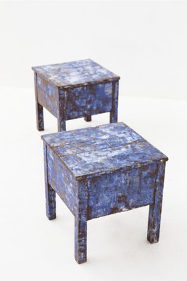 Blue Rustic Stools, 1890s, Set of 2-RCE-1406260