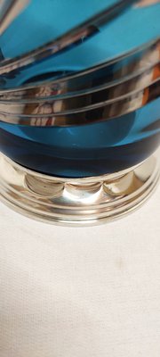 Blue & Silver Glass Vase, France, 1950s-RGF-1179506