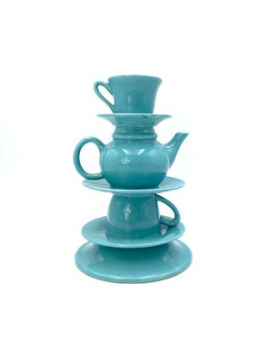 Blue Stacked Teacup Vase, Italy, 1980s-TXN-960797