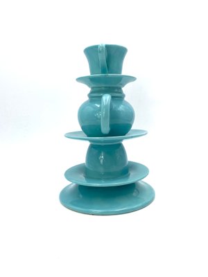 Blue Stacked Teacup Vase, Italy, 1980s-TXN-960797