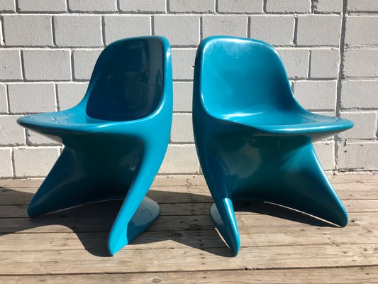 Blue Stacking Chairs by Alexander Begge for Casalino, 1972, Set of 2-EXJ-604959