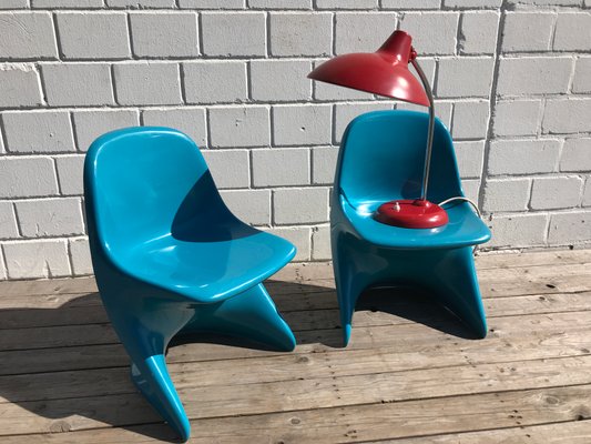 Blue Stacking Chairs by Alexander Begge for Casalino, 1972, Set of 2-EXJ-604959