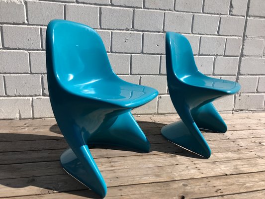 Blue Stacking Chairs by Alexander Begge for Casalino, 1972, Set of 2-EXJ-604959