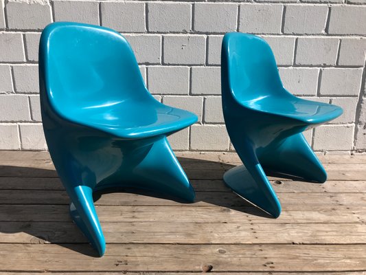 Blue Stacking Chairs by Alexander Begge for Casalino, 1972, Set of 2-EXJ-604959