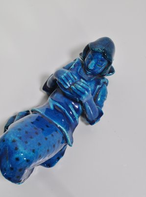 Blue Stoneware Figure by Helge Christoffersen for Royal Copenhagen, 1950s-WRF-820811