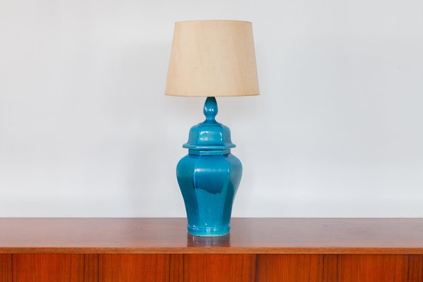 Blue Table Lamp, Italy, 1970s-KL-920474