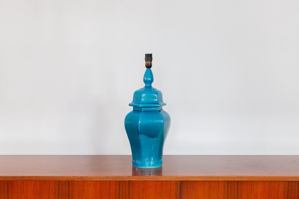 Blue Table Lamp, Italy, 1970s-KL-920474