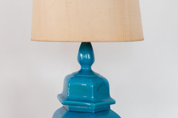 Blue Table Lamp, Italy, 1970s-KL-920474