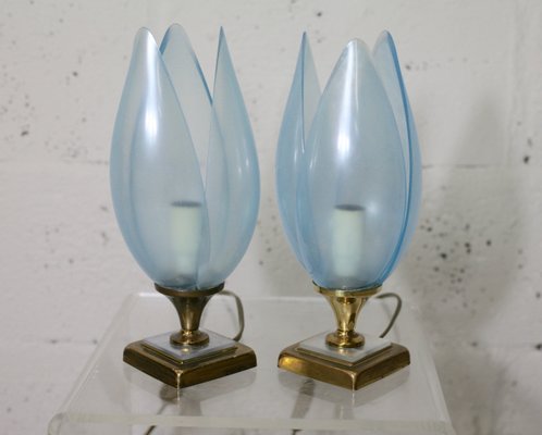 Blue Table Lamps from Rougier, 1970s, Set of 2-MAO-847076